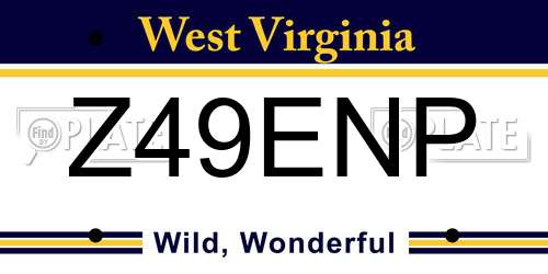 Z49ENP West Virginia License Plate