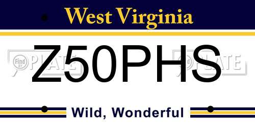 Z50PHS West Virginia License Plate