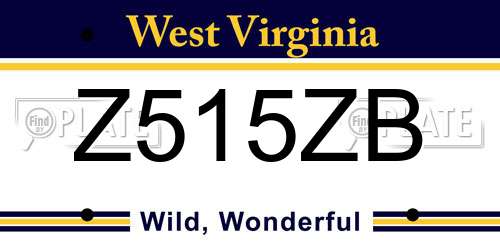 Z515ZB West Virginia License Plate