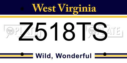 Z518TS West Virginia License Plate