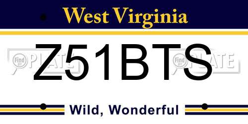 Z51BTS West Virginia License Plate