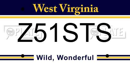 Z51STS West Virginia License Plate