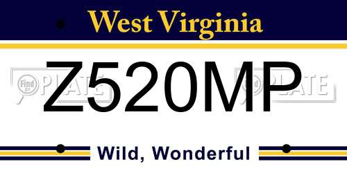 Z520MP West Virginia License Plate