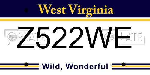 Z522WE West Virginia License Plate
