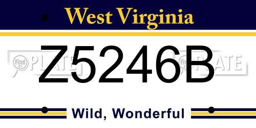 Z5246B West Virginia License Plate