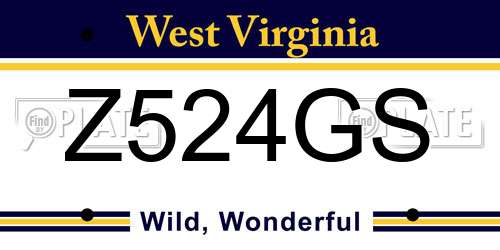 Z524GS West Virginia License Plate