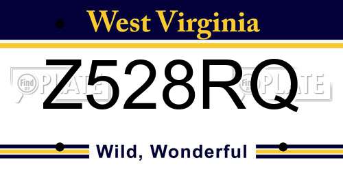 Z528RQ West Virginia License Plate