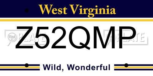 Z52QMP West Virginia License Plate
