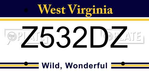 Z532DZ West Virginia License Plate