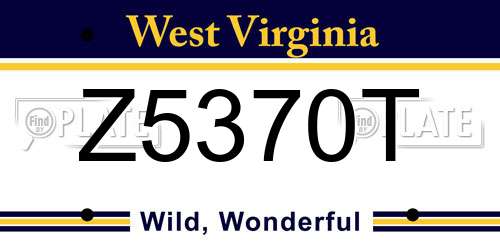 Z5370T West Virginia License Plate