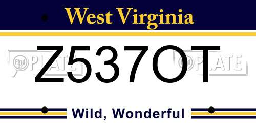 Z537OT West Virginia License Plate