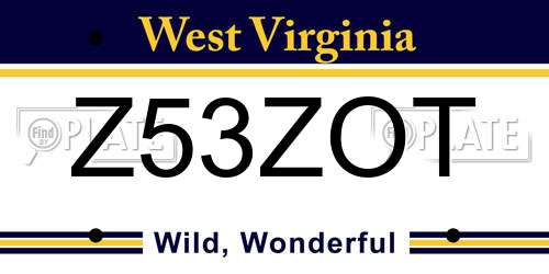 Z53ZOT West Virginia License Plate