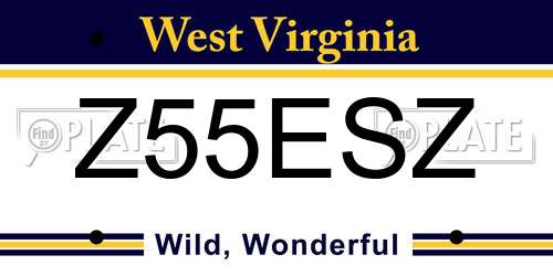 Z55ESZ West Virginia License Plate