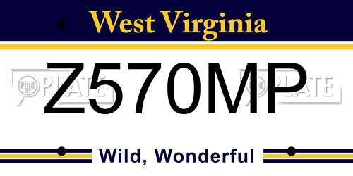 Z570MP West Virginia License Plate
