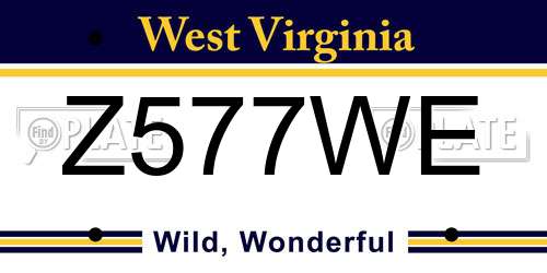 Z577WE West Virginia License Plate