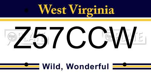 Z57CCW West Virginia License Plate
