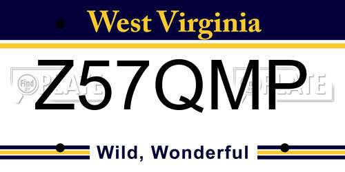 Z57QMP West Virginia License Plate