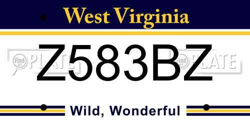 Z583BZ West Virginia License Plate
