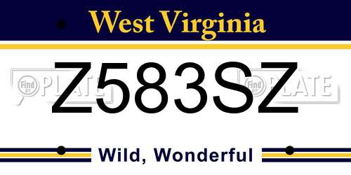 Z583SZ West Virginia License Plate