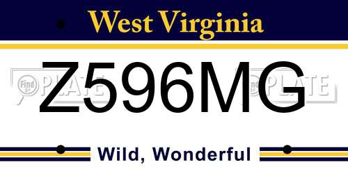 Z596MG West Virginia License Plate