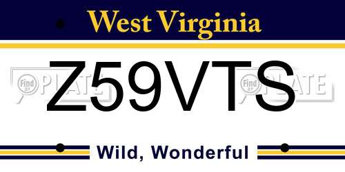 Z59VTS West Virginia License Plate