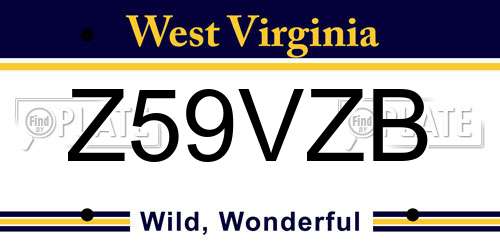 Z59VZB West Virginia License Plate