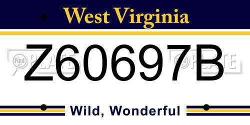 Z60697B West Virginia License Plate