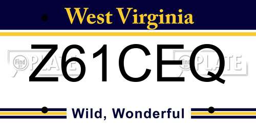 Z61CEQ West Virginia License Plate