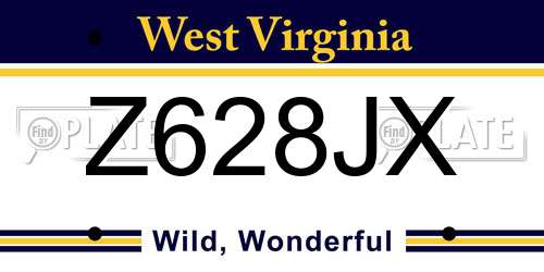 Z628JX West Virginia License Plate