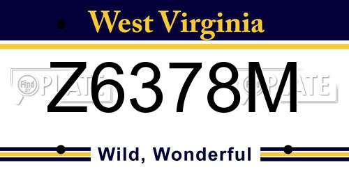 Z6378M West Virginia License Plate