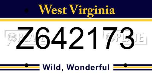 Z642173 West Virginia License Plate