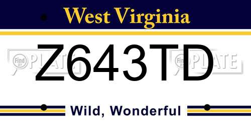 Z643TD West Virginia License Plate
