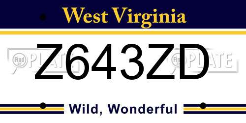 Z643ZD West Virginia License Plate
