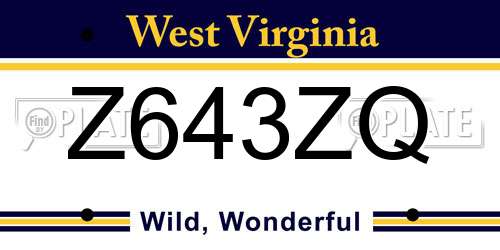 Z643ZQ West Virginia License Plate