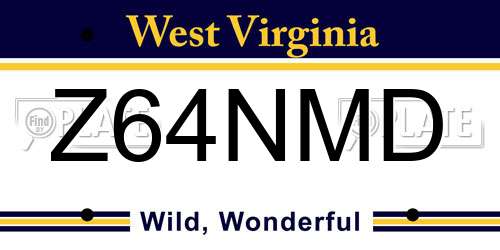 Z64NMD West Virginia License Plate