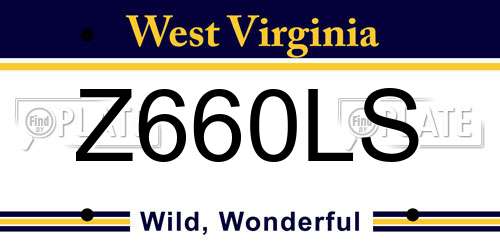 Z660LS West Virginia License Plate