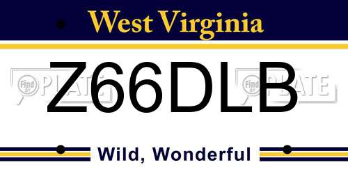 Z66DLB West Virginia License Plate
