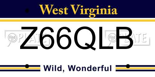 Z66QLB West Virginia License Plate