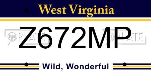 Z672MP West Virginia License Plate