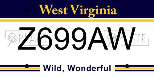 Z699AW West Virginia License Plate