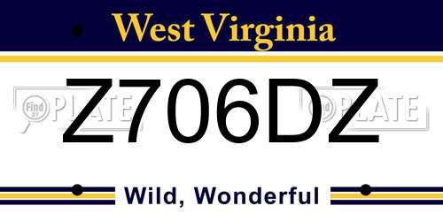 Z706DZ West Virginia License Plate