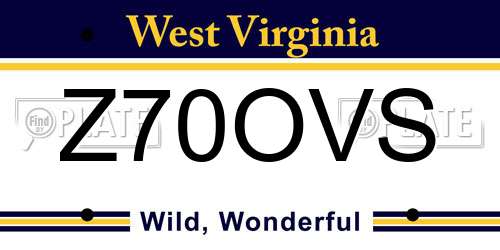 Z70OVS West Virginia License Plate