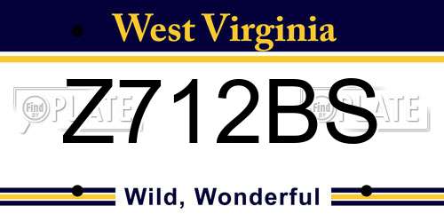 Z712BS West Virginia License Plate