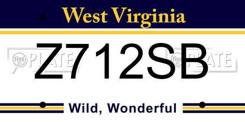 Z712SB West Virginia License Plate