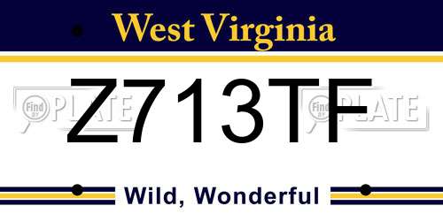 Z713TF West Virginia License Plate
