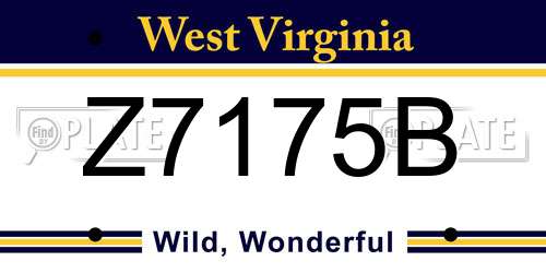 Z7175B West Virginia License Plate