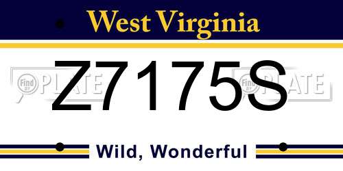 Z7175S West Virginia License Plate