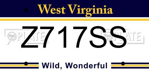 Z717SS West Virginia License Plate