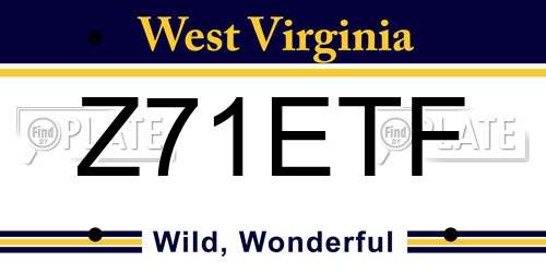 Z71ETF West Virginia License Plate
