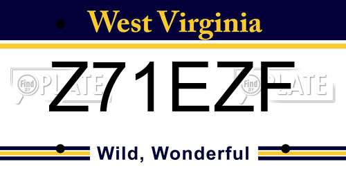 Z71EZF West Virginia License Plate